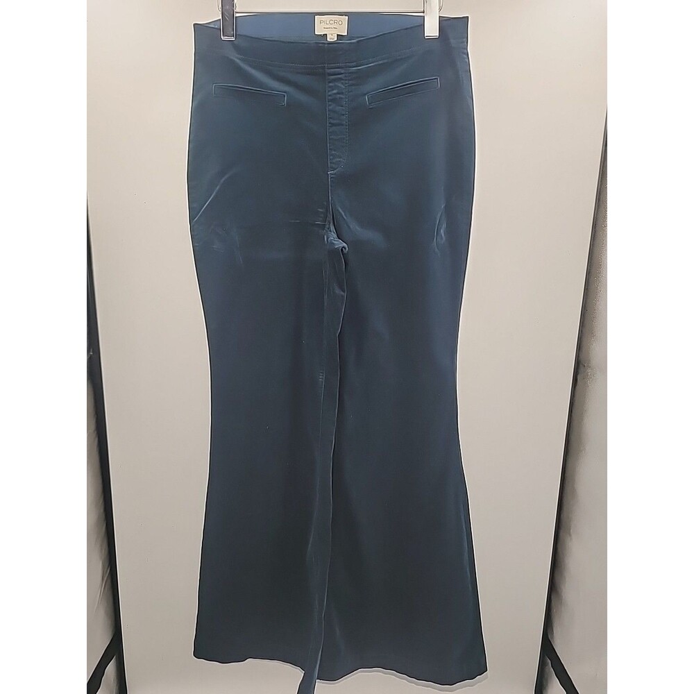 Pilcro Teal Velour Pull On Flare Jeans Sz 30 Bohemian Hippie Boho